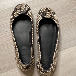 Tory Burch Snakeskin Flats